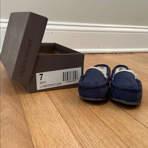 Crown Vintage Kids Moccasins in Deep Blue